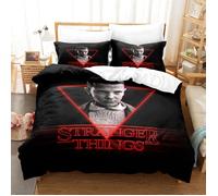 Housse de Couette 200x200 Strang-er Things, 2 Personnes, Parure de Lit Motif,2 Taies d'oreiller 50x75, Zippée, Microfibre Doux(K1)