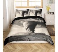 Housse de Couette 200x200 Tornade Parure de Lit 2 Personnes Catastrophes Naturelles 3D Microfibre Douce Housses de Couettes avec Fermeture Éclair avec 2 Taies d'oreillers 65x65 cm C-2344