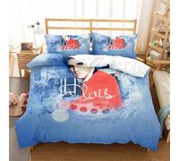 Housse De Couette 200x200cm Élégante - Parure De Lit Elvis Presley Avec Fermeture Éclair - Housse De Couette Microfibre Avec 2 Taies D'oreiller 65x65 Cm, Ep
