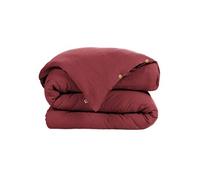 Housse de Couette 200x200cm Gaze de Coton Lie de Vin - OUREA - ALTOBUY Rouge G