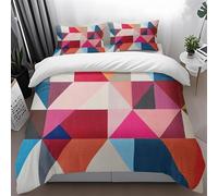 Housse De Couette 200X200Géométrie Microfibre Brossée Polyester Douce, Bedding Housse De Couette, Anti-Froissement, Lavable en Machine - 2 Taie d'oreiller 50X75 Cm