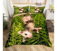 Housse de Couette 200x220 Hamster Parure de Lit 2 Personnes Animaux Amusants 3D Imprimée Doux Microfibre Literie 3 Pièces avec Fermeture Éclair et 2 Taies d'oreiller B-110