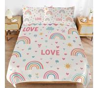 Housse de Couette 200x220cm éléments d'amour Parure de Lit Couple Housse Couette Respirable Légère Microfibre Literie avec Fermeture Éclair pour avec 2 x Taies d'oreiller 2 Personnes b.1822