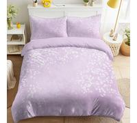 Housse de Couette 220 x 240 cm, Romantique Petites Fleurs pour Filles Femmes Couples, Violet, Minimaliste, Parure de Lit en Microfibre Douce avec Fermeture Éclair, Résistant à la Décoloration