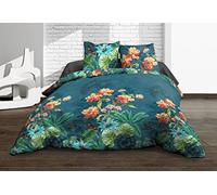 Housse de Couette 220x240 + 2 taies - Pur Coton 57 Fils - Amelia, Bleu, Vert, Orange, Turquoise