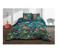 Housse de couette 220x240 Acapulco 100% coton (57 fils) + 2 taies 63x63 cm - Bleu