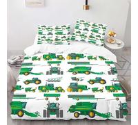 Housse de Couette 220x240 Adulte Camion de Chantier de Dessin Animé 3D Imprimé Parure de Lit 2 Personnes Vert 3 Pièces Doux Microfibre Literie avec Fermeture Éclair et 2 Taies d'oreiller 65x65 cm p3