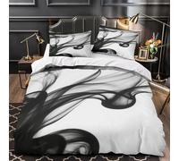 Housse de Couette 220x240 Adulte Peinture à L'encre 3D Imprimé Parure de Lit 2 Personnes Art Abstrait 3 Pièces Doux Microfibre Literie avec Fermeture Éclair et 2 Taies d'oreiller 65x65 cm c.334