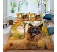 Housse de Couette 220x240 Berger Allemand Microfibre Douce Parures de Lit 2 Personnes Imprimé 3D Animaux de Compagnie Mignons Housses Couette avec 2 Taies d'oreiller et Fermeture Éclair g.7331