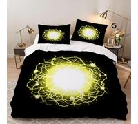 Housse de Couette 220x240 Briller, Art Deco Parure de Lit 2 Personnes en Microfibre pour Adulte Ado Enfant avec Fermeture et 2 Taies d'oreiller