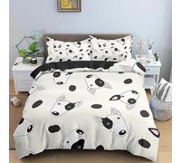 Housse de Couette 220x240 Bull-Terrier Beige Parure de Lit 220x240 Adulte avec Fermeture éClair Confortable Respirant 110gsm Microfibre Housse Couette et 2 Taie d'oreiller 65x65 cm