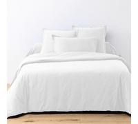 Housse de Couette 220x240 cm + 2 taies d'oreiller 63x63 cm Coton 57 Fils Blanc