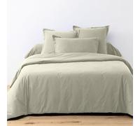 Housse de Couette 220x240 cm + 2 taies d'oreiller 63x63 cm Coton 57 Fils Grège