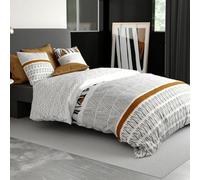 Housse de Couette 220x240 cm + 2 taies d'oreiller 63x63 cm Coton 57 Fils Louxor - Parure de lit 3 pièces 100% Coton 240x220 (LargeurXLongeur)