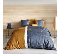 Housse de Couette 220x240 cm + 2 taies d'oreiller 63x63 cm Coton Bel Or - Parure de lit 3 pièces 100% Coton 240x220 (LargeurXLongeur)