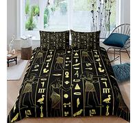 Housse de Couette 220x240 cm Egypte Parure de Lit 220x240cm avec 2 Taie d'oreiller 65x65cm. Ensemble de Literie Ultra-Doux 2 Personnes avec Fermeture éclair