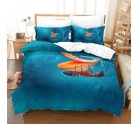 Housse de Couette 220x240 cm Fleurs Fourmis Rouges 3D Imprimé Parures de Lit Insectes Douceur Microfibre 2 Personnes Literie avec Fermeture Éclair et Taie d'oreiller 65x65 cm f-3736