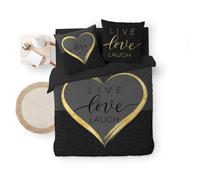 Housse de couette - 220x240 cm + taies - Crazy love - Noir