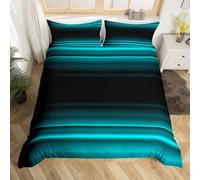 Housse de Couette 220x240 DéGradé Bleu Parure de Lit 3D Imprimée Microfibre Style Minimaliste Moderne Housse Couette 2 Personnes avec Fermeture éclair + 2 Taie d'oreiller 65x65 cm b.5339