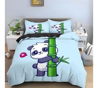 Housse de Couette 220x240 Panda De Chine - Decoration National Treasure, Parure de Lit 2 Personnes Panda De Chine, Linge de Lit en Microfibre Douce avec Fermeture éclair, 2 Taies d'oreiller 65x65 cm