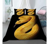 Housse de Couette 220x240 Serpent, Microfibre 3D Imprimée Serpent Parure de Lit, 1 x Housse de Couettes avec 2 x Taie d'oreiller 65x65 cm avec Fermeture Eclair