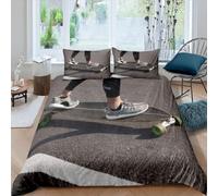 Housse de Couette 220x240 Skateboard Parure de Lit 2 Personnes Sports de Rue 3 Pièces Housse Couette en Microfibre Douce Imprimé 3D avec 2 Taies d'oreiller 65x65 cm d-2753