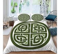 Housse de Couette 220x240 Viking 3D Motif Adulte Parure de Lit 2 Personnes Celtique, Abstrait Housse de Couette avec Fermeture Éclair Microfibre Fille Garcon avec 2 Taies d'oreiller