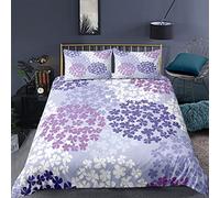 Housse de Couette 220x240 Violet Clair Parure de lit 220x240 Adulte,Linge de lit et oreillers,Microfibre Parure de lit, avec Fermeture Éclair