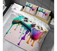 Housse de Couette 220x240cm 3D Gamepad Motif Parure de Lit Game Controller Impression Adulte Hommes Ado Enfants Garçons pour Enfants Adultes Ensemble de Literie avec 2 taie d'oreiller 80x80cm