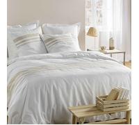 douceur d'intérieur, Parure 3 Pièces (240 x 220 cm) Margaux, Coton Finition Lin