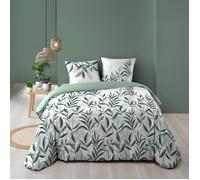 Douceur d'Intérieur – Parure de lit 3 pièces Eldorado 240 x 220 cm 100% coton Vert