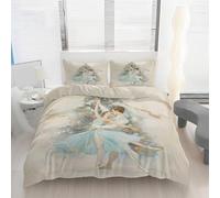 Housse de Couette 240 x 260 Danseuse de Ballet Imprimé, Parure de lit Arbre de Noël Réversible Microfibre avec Fermeture Éclair, 2 Personnes, Ensemble de Literie 3 Pièces et 2 Taies d'oreiller Y91y