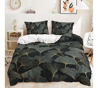 Housse de Couette 240 x 260 Feuilles De Ginkgo Couette 240x260 Adulte Microfibre Housse de Couette Ultra-Doux Parure de Lit 240 x 260 avec Fermeture Eclaire +Inclure 2 Taies(50x75cm)