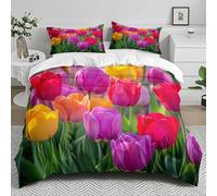 Housse De Couette 240 X 260 Jaune Violet Couette 2 Personne Imprimé - Ensembles De Housses De Couette en Microfibre Brossée Douce, avec 2 Taie d'oreiller