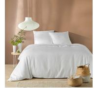 Douceur d'Intérieur Parure de lit 3 pièces Abelia Microfibre gaufrée 240x220 cm Blanc