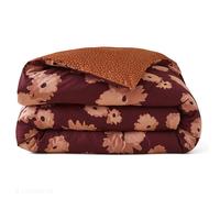 Housse de couette 240x220 cm satin de coton COUP DE FOUDRE Prune/caramel