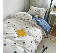 Housse de Couette 240X220 Cœur Rose et Blanc - Parure de lit Réversible Cœur pour Femmes et Filles - Housse de Couette 240X220 Simple en Microfibre Confortable et Facile D'Entretien avec Taies D'O
