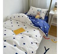 Housse de Couette 240X220 Cœur Rose et Blanc - Parure de lit Réversible Cœur pour Femmes et Filles - Housse de Couette 240X220 Simple en Microfibre Confortable et Facile D'Entretien avec Taies D'O