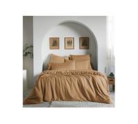 Housse de couette 240x220 lyocell uni camel Lysandre