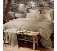 Housse de Couette 240x220 nid d'abeille Beige Terre de Nuit Maya