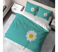 Housse de Couette 240x260 Adulte ChrysanthèMes Parure de Lit Microfibre Fleurs Motif 2 Personne, Linge de Lit avec Fermeture Eclair avec 2 Taies d'oreiller 65x65 -I8