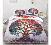Housse de Couette 240x260 Arbre de Vie Arbre Nature - Parure de Lit 2 Personne avec Fermeture éclair - Sets de Housses de Couettes Imprimée en Microfibre Douce avec 2 Taie d'oreiller 65x65