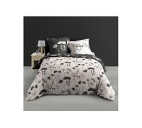 Douceur d'Intérieur Parure de lit 3 pièces Iris 260 x 240 cm Blanc 100% percale de coton