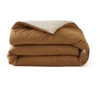 Housse de couette 250x220 cm pur coton brodée RENDEZ VOUS AU PRE marron