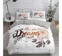 Housse De Couette 260 X 240 Attrape-Rêves Plumes Duvet Set Housse De Couette Enfant Garcon Polyester Multicolore Linge De Lit Jeune Confortable Double