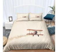 Housse de Couette 260 x 240 Avions Peints à la Bombe Imprimé 3D Parure de lit 2 Personnes Rétro avec 2 Taies d'oreiller 65x65 cm Douce Microfibre Literie 3 Pièces a_341