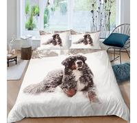 Housse de Couette 260 x 240 Bouvier Bernois Imprimé 3D Parure de lit 2 Personnes Chiens des Neiges avec 2 Taies d'oreiller 65x65 cm Douce Microfibre Literie 3 Pièces pour Adulte a-312