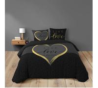 Douceur d'Intérieur Housse de couette Crazy Love 260 x 240 cm + 2 taies Coton 42 fils Imprimé placé