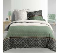 Housse de couette - 260 X 240 cm + taies - Percale 78 fils - Motifs graphiques b