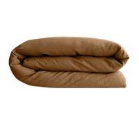 Housse de couette 260X240 cm lit lin lavé SONATE marron Cognac